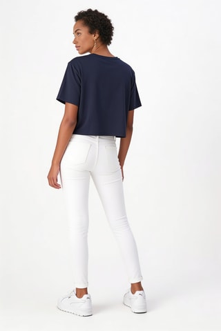 T-shirt cropped - Bleu marine