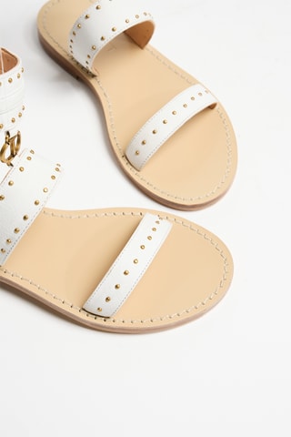Sandales en cuir - Blanc - Twin Set