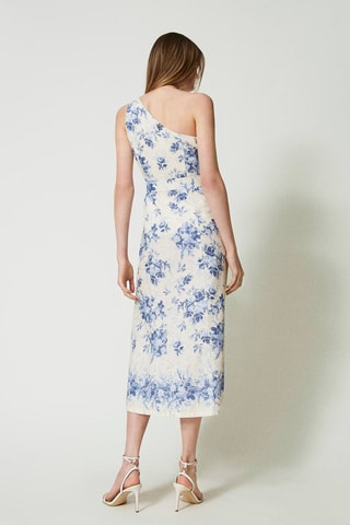Robe asymétrique en lin - Ecru - Twin Set