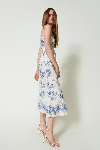 Robe asymétrique en lin - Ecru - Twin Set