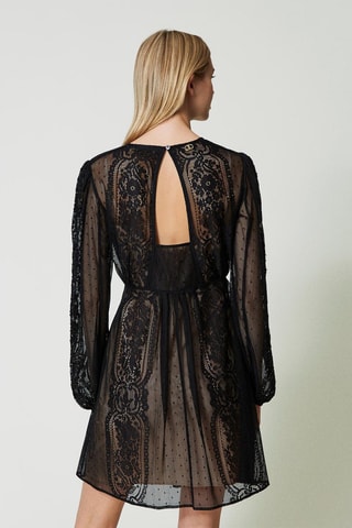 Robe patineuse en dentelle - Noir - Twin Set