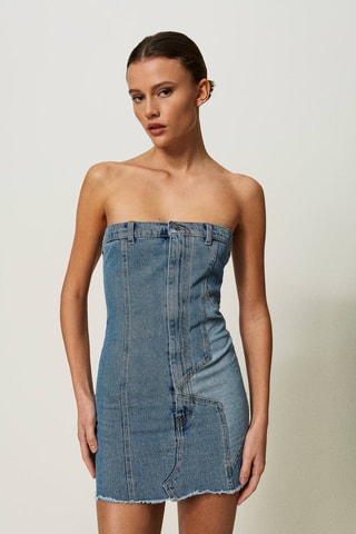 Robe bustier en jean - Bleu - Twin Set