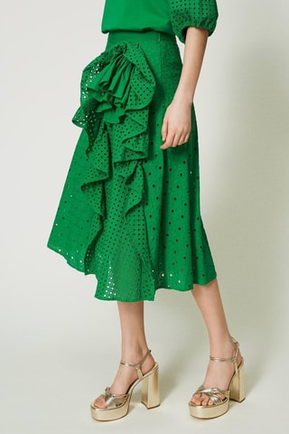 Jupe midi taille haute - Vert - Twin Set
