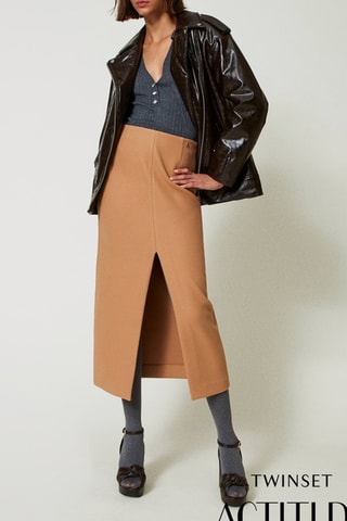 Jupe droite taille haute - Camel - Twin Set