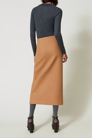 Jupe droite taille haute - Camel - Twin Set