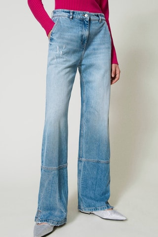 Jean wide legs taille haute - Bleu clair - Twin Set