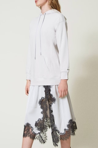 Robe trompe-l'oeil à capuche - Blanc - Twin Set
