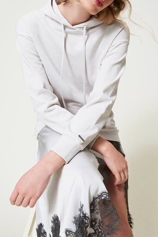 Robe trompe-l'oeil à capuche - Blanc - Twin Set