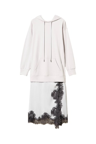 Robe trompe-l'oeil à capuche - Blanc - Twin Set