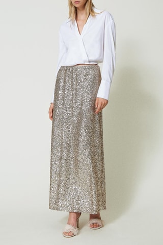 Jupe longue taille haute - Doré - Twin Set