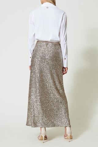 Jupe longue taille haute - Doré - Twin Set