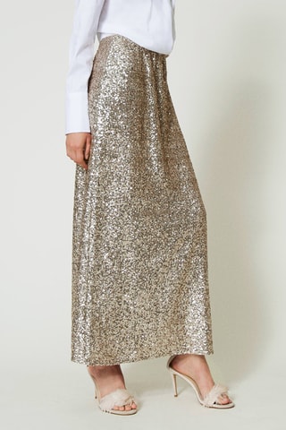 Jupe longue taille haute - Doré - Twin Set