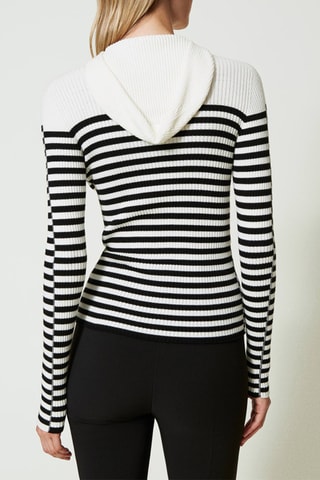Pull à capuche - Blanc - Twin Set