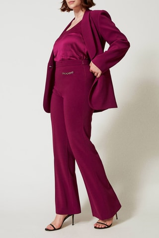 Pantalon droit taille haute - Bordeaux - Twin Set