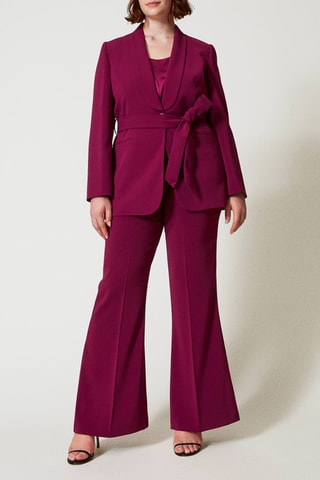 Pantalon droit taille haute - Bordeaux - Twin Set