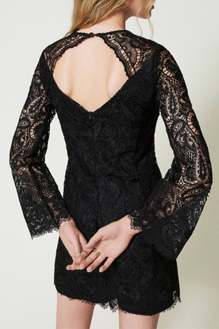 Robe droite en dentelle - Noir - Twin Set