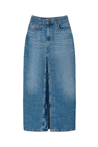Jupe midi en jean taille haute - Bleu - Twin Set