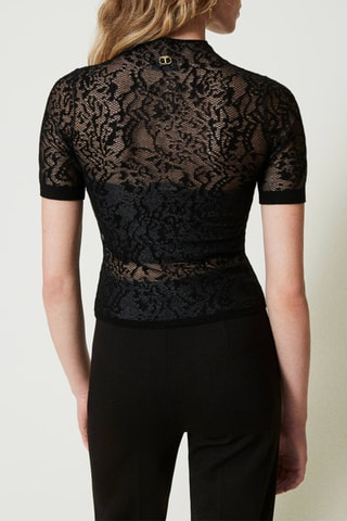 Top en dentelle - Noir - Twin Set