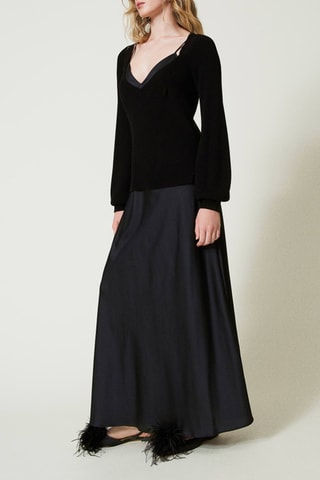 Robe trompe-l'oeil - Noir - Twin Set