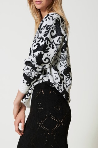 Pull en laine et cachemire - Blanc - Twin Set