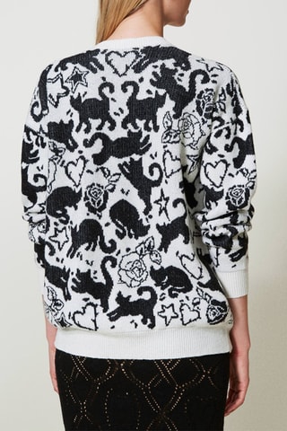 Pull en laine et cachemire - Blanc - Twin Set
