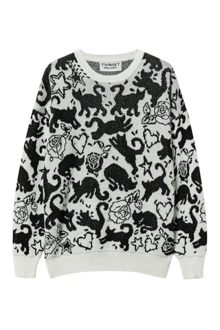 Pull en laine et cachemire - Blanc - Twin Set