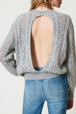 Pull en cachemire et laine - Gris clair - Twin Set
