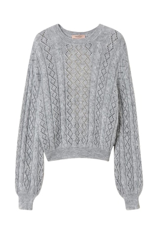 Pull en cachemire et laine - Gris clair - Twin Set