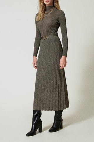 Jupe plissée taille haute - Gris - Twin Set