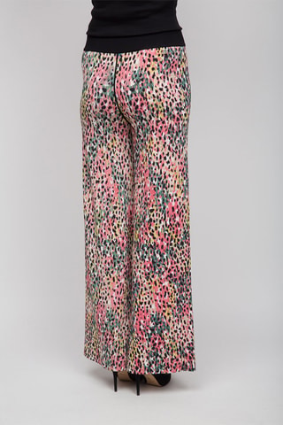 Pantalon wide legs - Noir, vert et rose