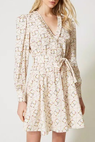 Robe patineuse - Twinset - Beige et rouge