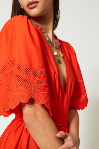 Robe patineuse en broderie anglaise - Twinset - Orange