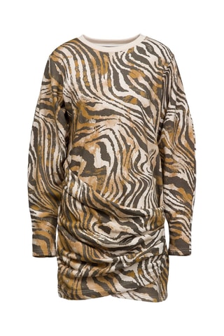 Robe droite - Noir, beige et marron