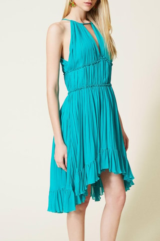 Robe plissée Turquoise