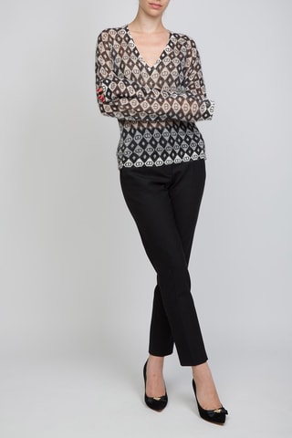 Pull en laine et mohair - Noir et blanc