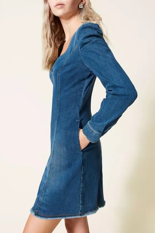 Robe patineuse en jean - Bleu
