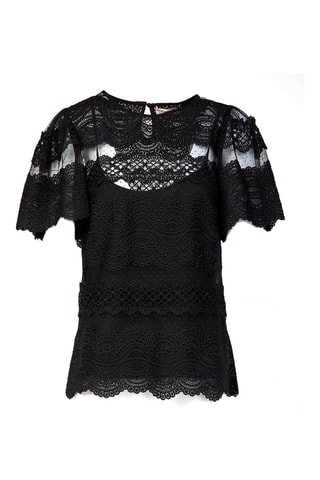 Blouse bi-matière - Noir