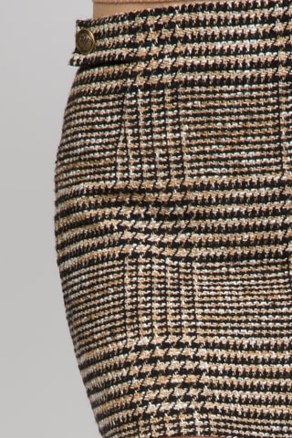 Jupe fourreau taille haute - Marron et noir