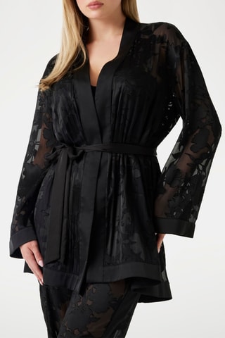 Kimono en tulle - Noir