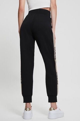 Jogging taille haute Studs - Noir et beige