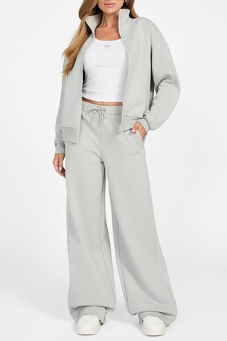 Pantalon wide legs - Gris clair