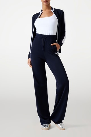 Pantalon taille haute - Bleu marine