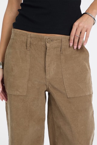 Pantalon wide legs en velours - Beige