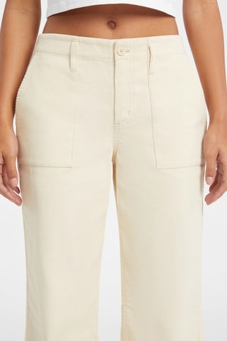 Pantalon wide legs en velours - Ecru
