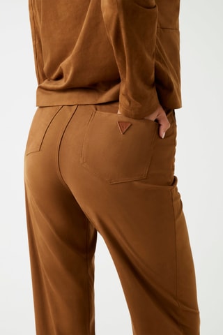 Pantalon straight taille haute - Camel