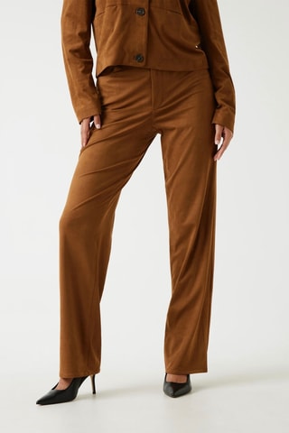 Pantalon straight taille haute - Camel