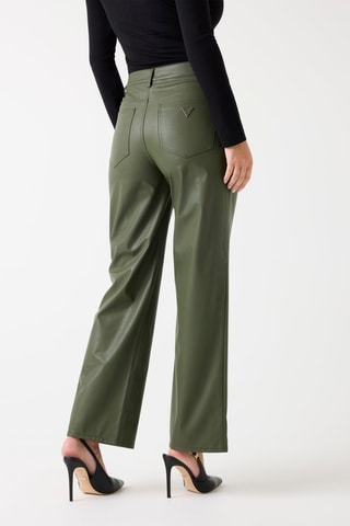 Pantalon straight taille haute - Vert foncé