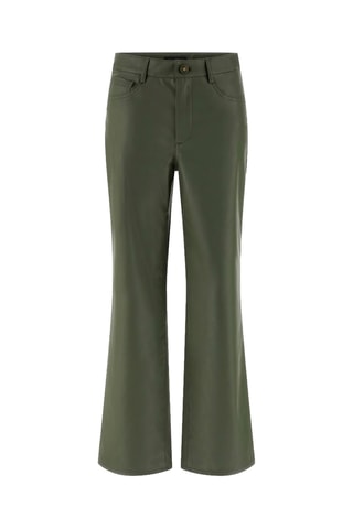 Pantalon straight taille haute - Vert foncé
