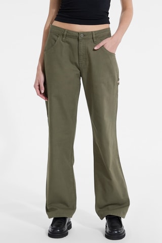 Pantalon taille haute - Vert olive