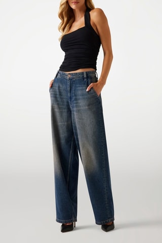 Jean taille haute - Bleu